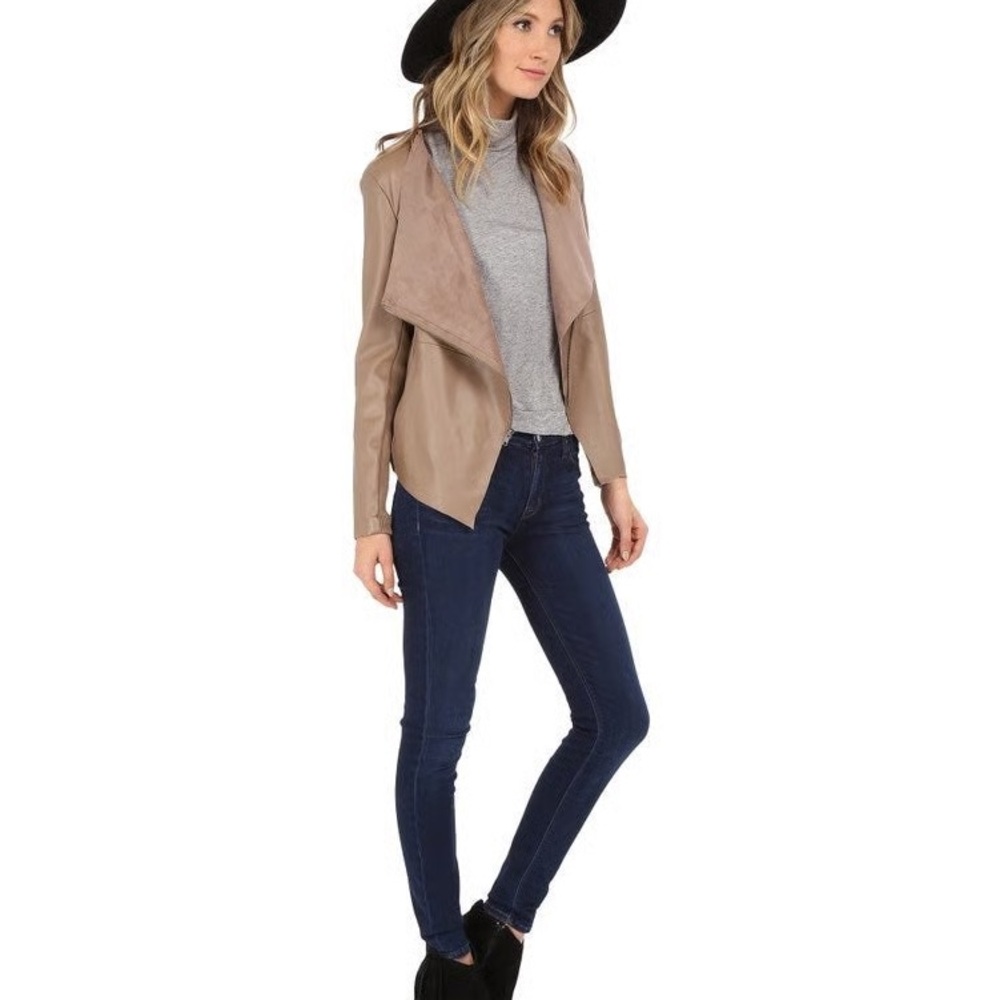 EUC BB Dakota Wade Drape Front Jacket in Birch